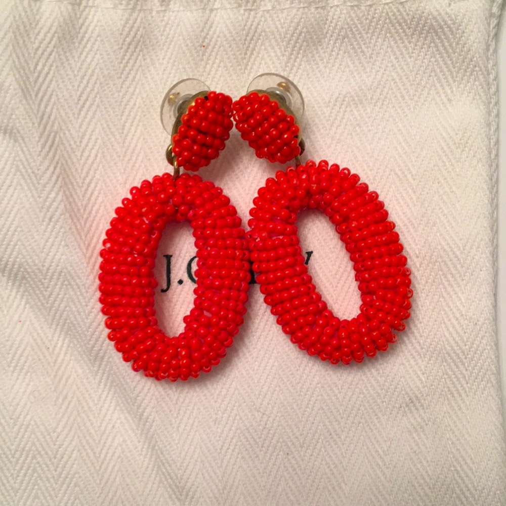 JCrew Factory Orange Beaded Earrings